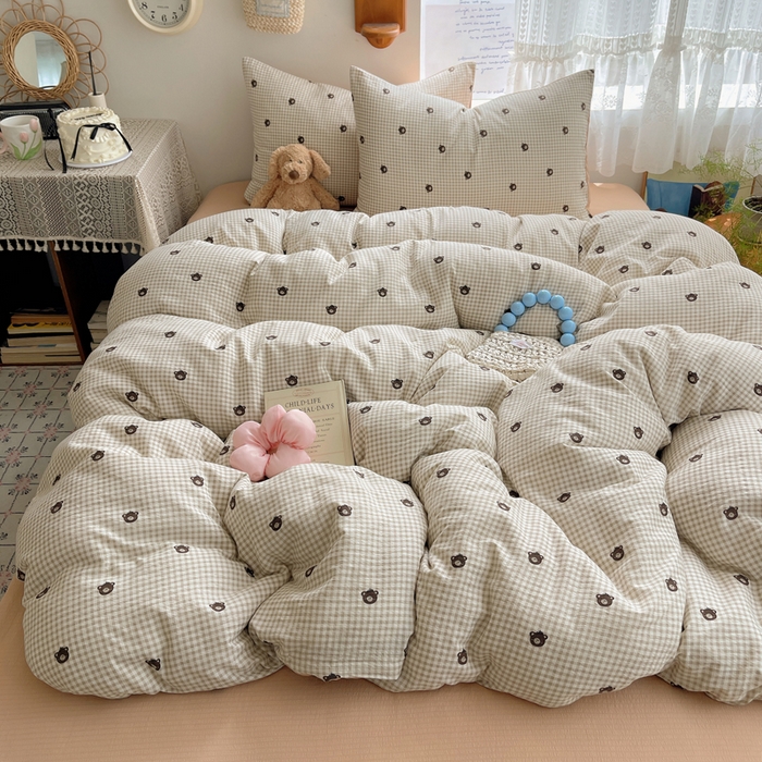 91家纺网 家纺一手货源 找家纺 沐芷 2025 木棉双层纱A类四件套直播 开学季宿舍三件套  单被套/四件套--提供买家秀 彼岸-罗格先生