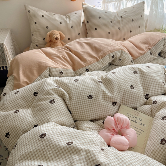 91家纺网 家纺一手货源 找家纺 沐芷 2025 木棉双层纱A类四件套直播 开学季宿舍三件套  单被套/四件套--提供买家秀 彼岸-罗格先生