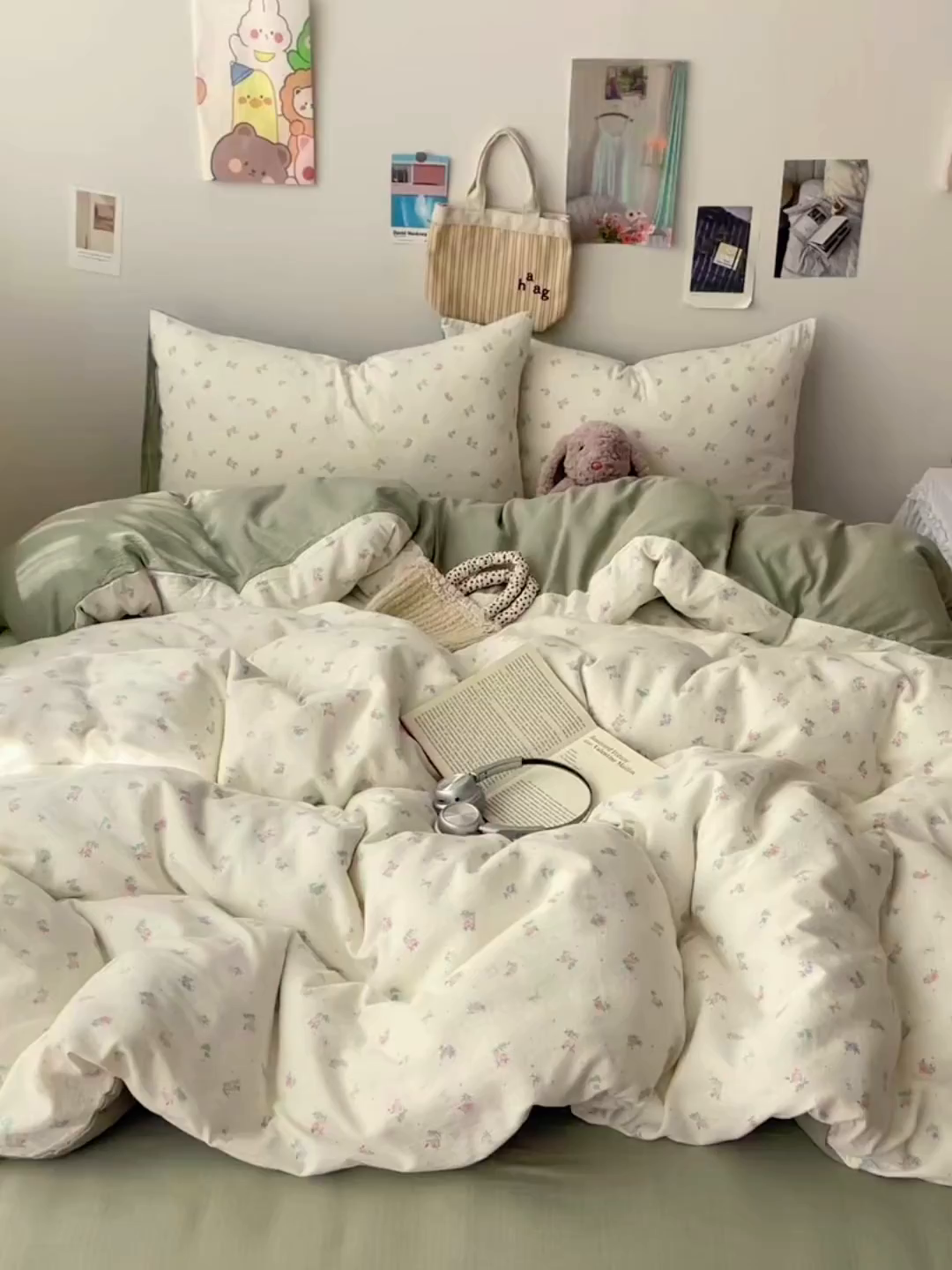 91家纺网 家纺一手货源 找家纺 沐芷 2025 木棉双层纱A类四件套直播 开学季宿舍三件套  单被套/四件套--提供买家秀 彼岸-初恋