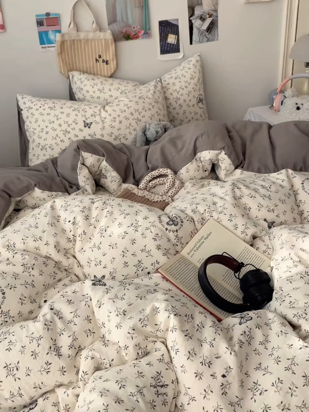 91家纺网 家纺一手货源 找家纺 沐芷 2025 木棉双层纱A类四件套直播 开学季宿舍三件套  单被套/四件套--提供买家秀 彼岸-困蝶