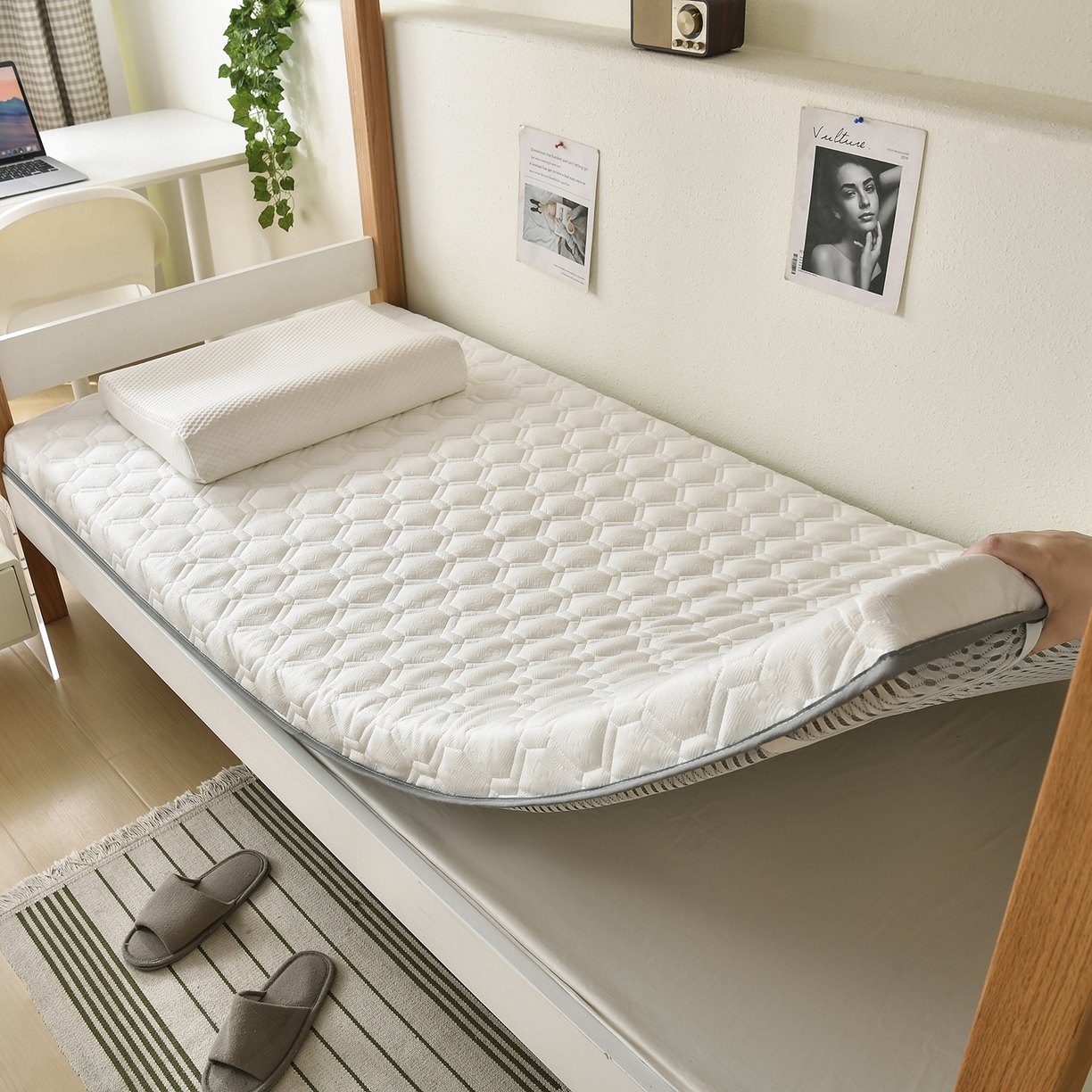 91家纺网 家纺一手货源 找家纺 （总）乳胶床垫遮盖物软垫单人学生宿舍家用榻榻米海绵垫褥租房地铺抗菌