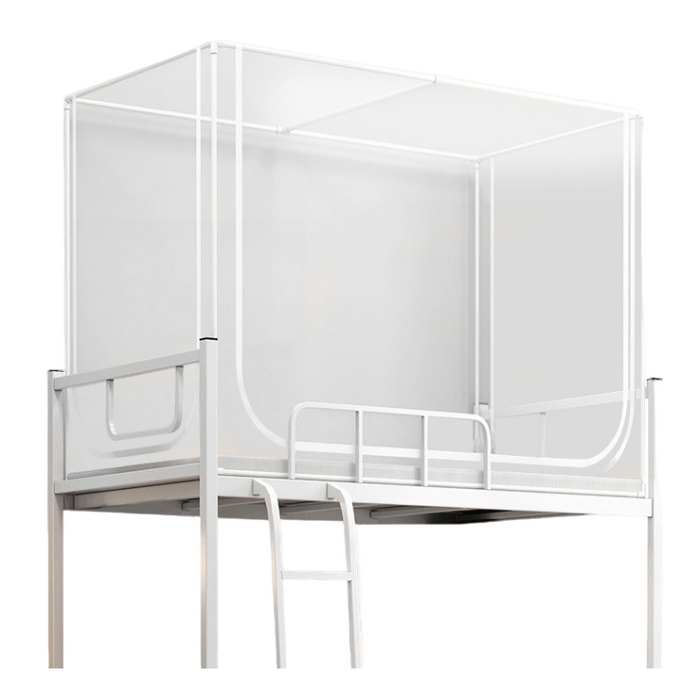 91家纺网 家纺一手货源 找家纺 无瑕家居 2025新款学生蚊帐一体式三开门学生全底蚊帐坐床式蚊帐学生蚊帐上下铺蚊帐 网纱白【蚊帐+支架】【回形底】