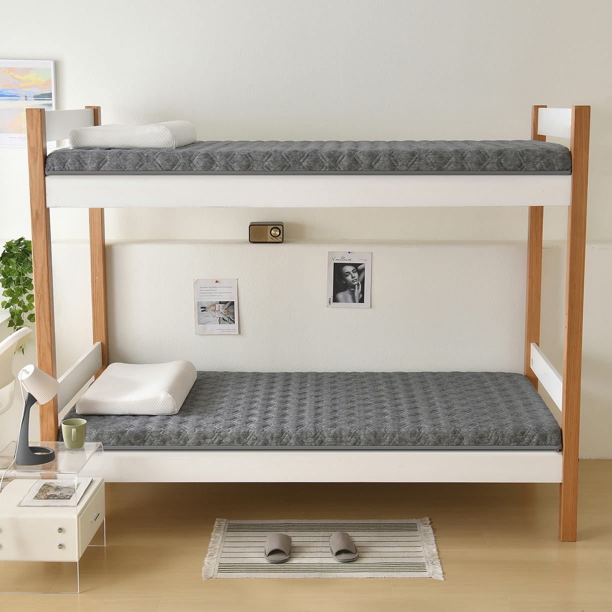 91家纺网 家纺一手货源 找家纺 圣之寐  2025新款学生床垫 灰色