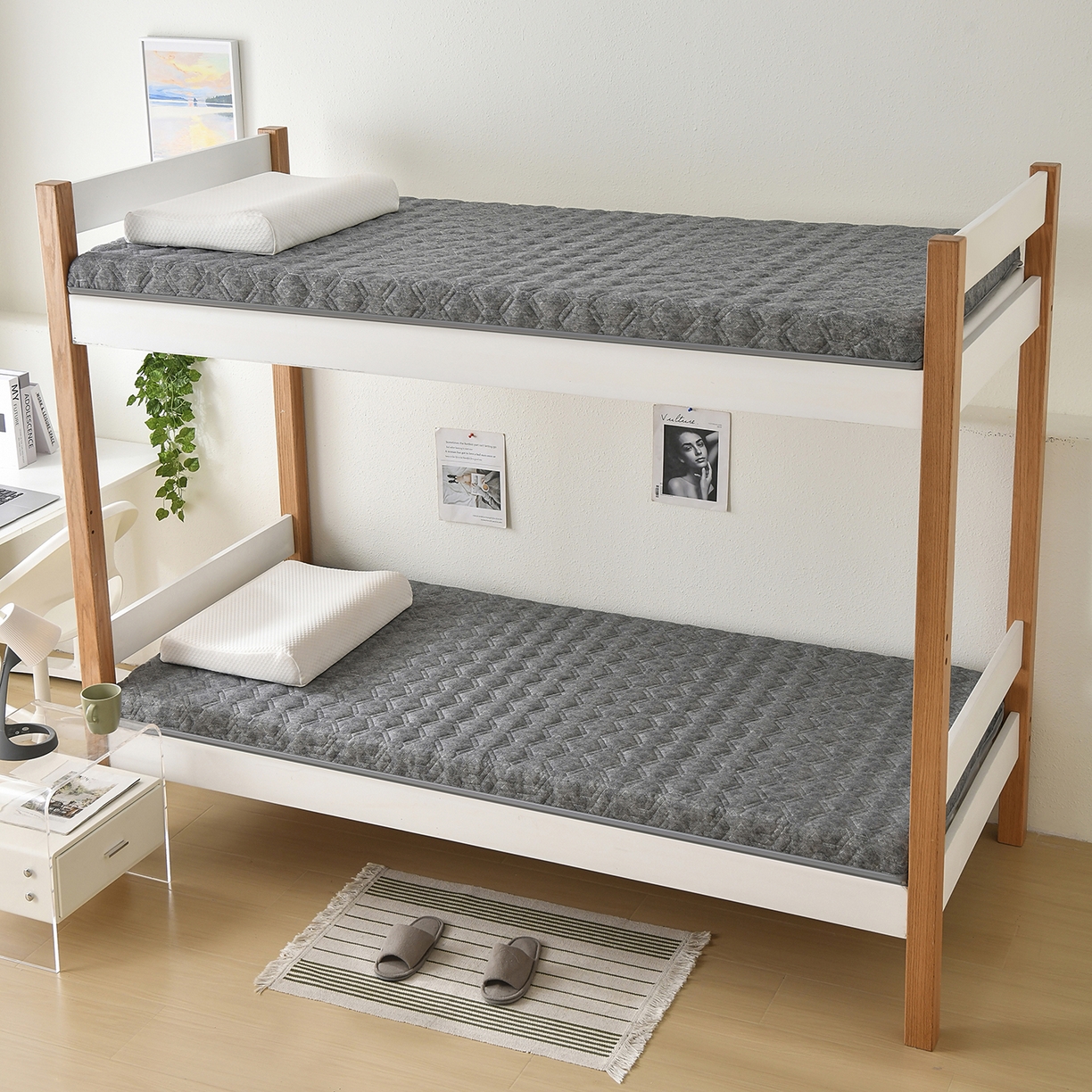 91家纺网 家纺一手货源 找家纺 圣之寐  2025新款学生床垫 灰色