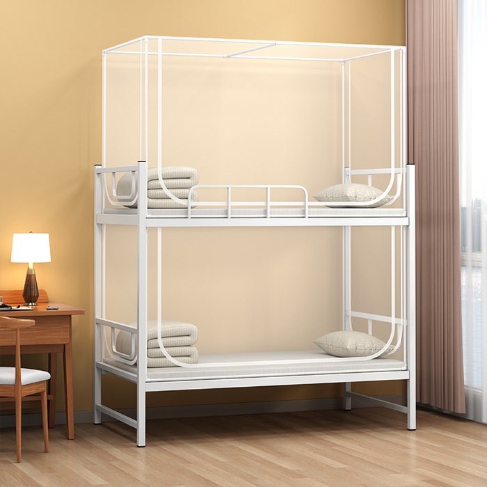 91家纺网 家纺一手货源 找家纺 无瑕家居 2025新款学生蚊帐一体式三开门学生全底蚊帐坐床式蚊帐学生蚊帐上下铺蚊帐 网纱白【只有蚊帐不含支架可绑绳适用】