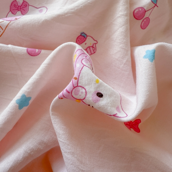 91家纺网 家纺一手货源 找家纺 （总）晚爱家纺（原晚安家居） 2025新款超柔水洗棉四件套卡通小清新学生宿舍三件套