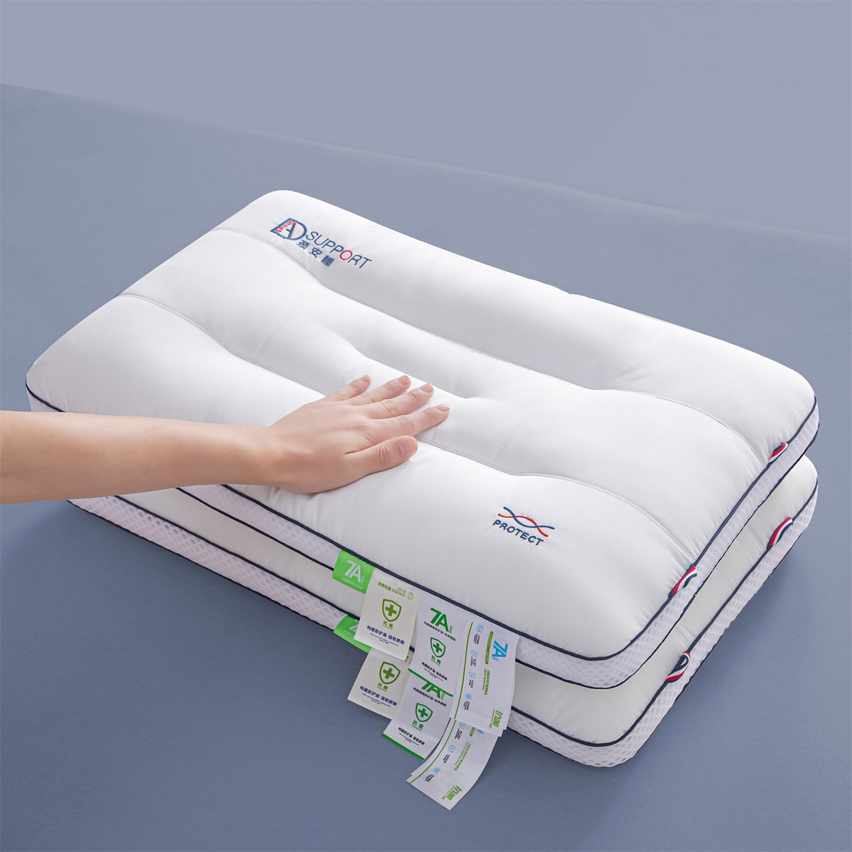 91家纺网 家纺一手货源 找家纺 （总）麦肯锡 2025新款7A抗菌颈安睡枕枕头枕芯