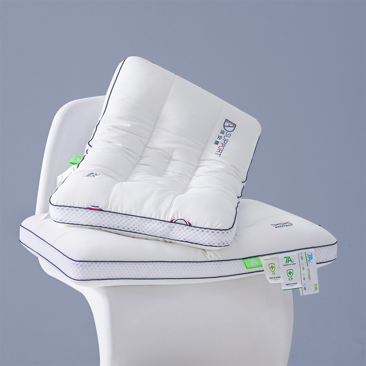 91家纺网 家纺一手货源 找家纺 （总）麦肯锡 2025新款7A抗菌颈安睡枕枕头枕芯