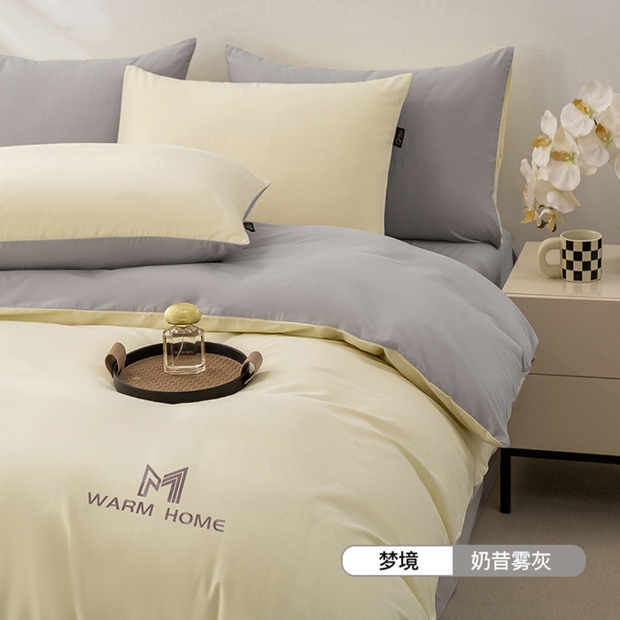 91家纺网 家纺一手货源 找家纺 （总）沃尔居 2025新款秋冬全棉加厚磨毛四件套纯棉床单被套床笠纯色三件套（提供买家秀）