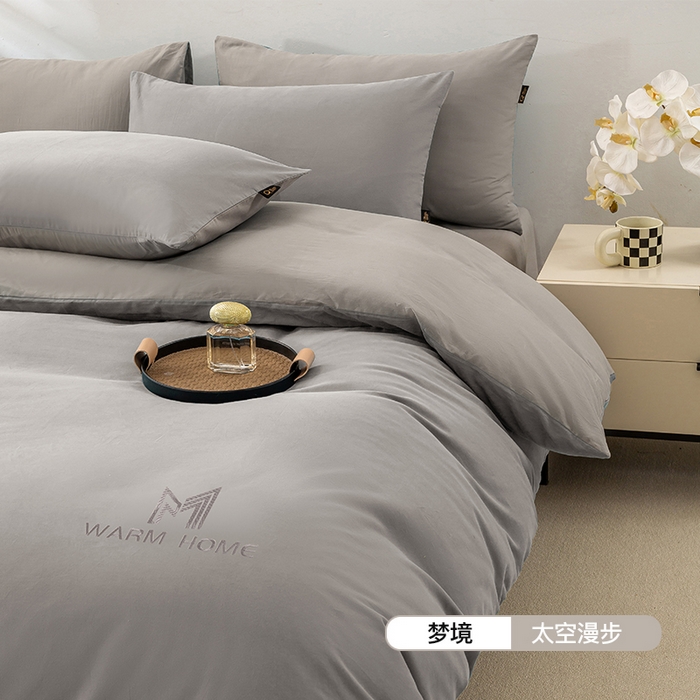 91家纺网 家纺一手货源 找家纺 （总）沃尔居 2025新款秋冬全棉加厚磨毛四件套纯棉床单被套床笠纯色三件套（提供买家秀）