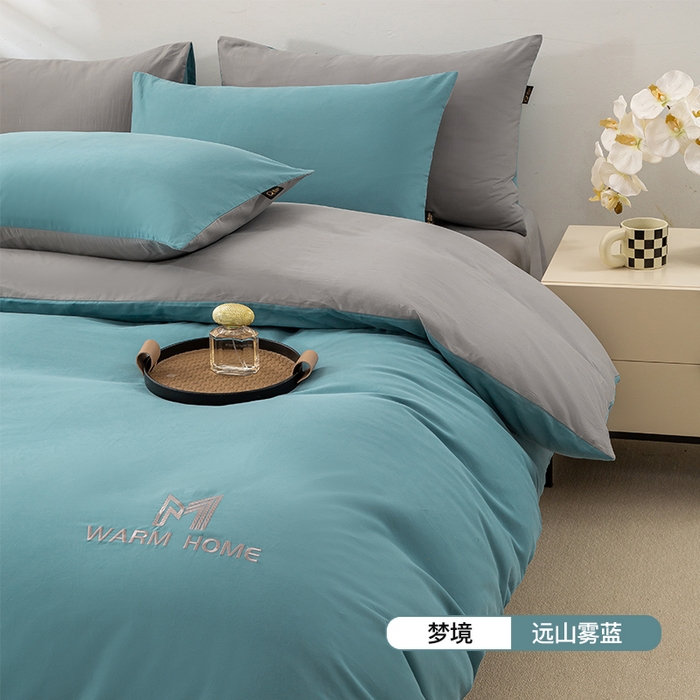 91家纺网 家纺一手货源 找家纺 （总）沃尔居 2025新款秋冬全棉加厚磨毛四件套纯棉床单被套床笠纯色三件套（提供买家秀）