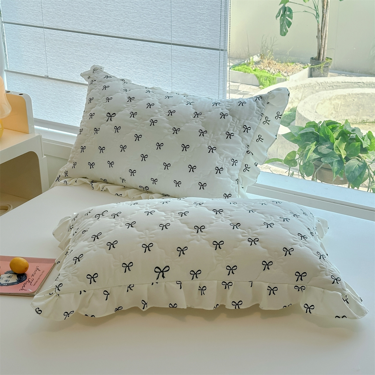 91家纺网 家纺一手货源 找家纺 （总）忘忧草 2025新款亲肤水洗棉花边单枕套 枕套单件