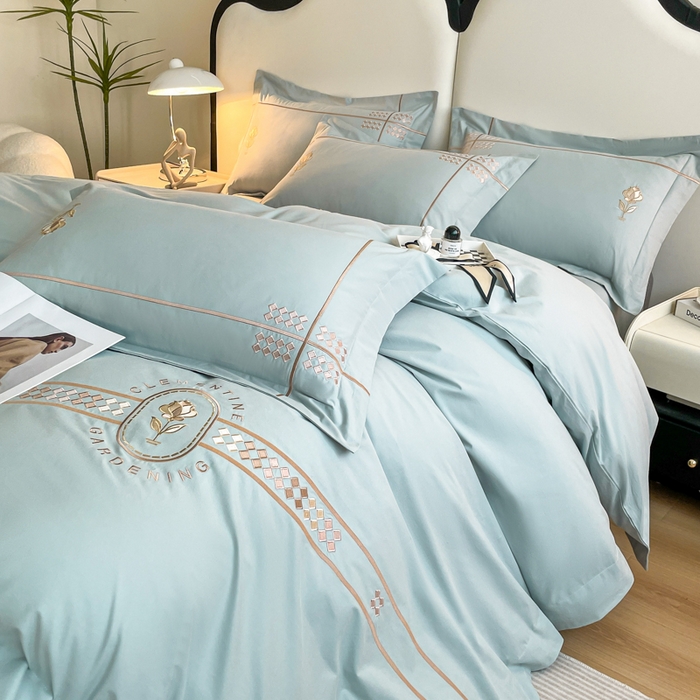 91家纺网 家纺一手货源 找家纺 （总）桃园 2025新款A类长绒棉全棉纯棉不掉毛磨毛高端礼盒四件套-克里斯