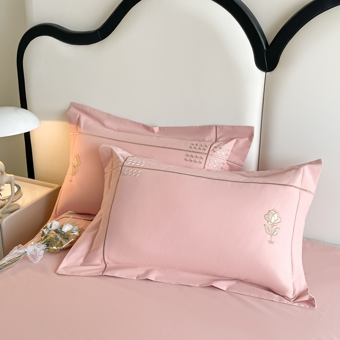 91家纺网 家纺一手货源 找家纺 桃园 2025新款A类长绒棉全棉纯棉不掉毛磨毛高端礼盒四件套-克里斯 克里斯-豆沙