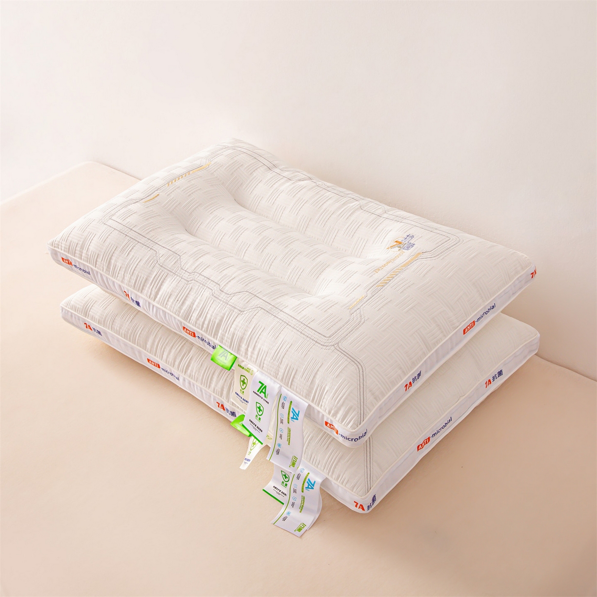 麦肯锡 2025新款7A抗菌定型低枕 枕头枕芯 7A抗菌定型低枕-白色 48x74cm/只