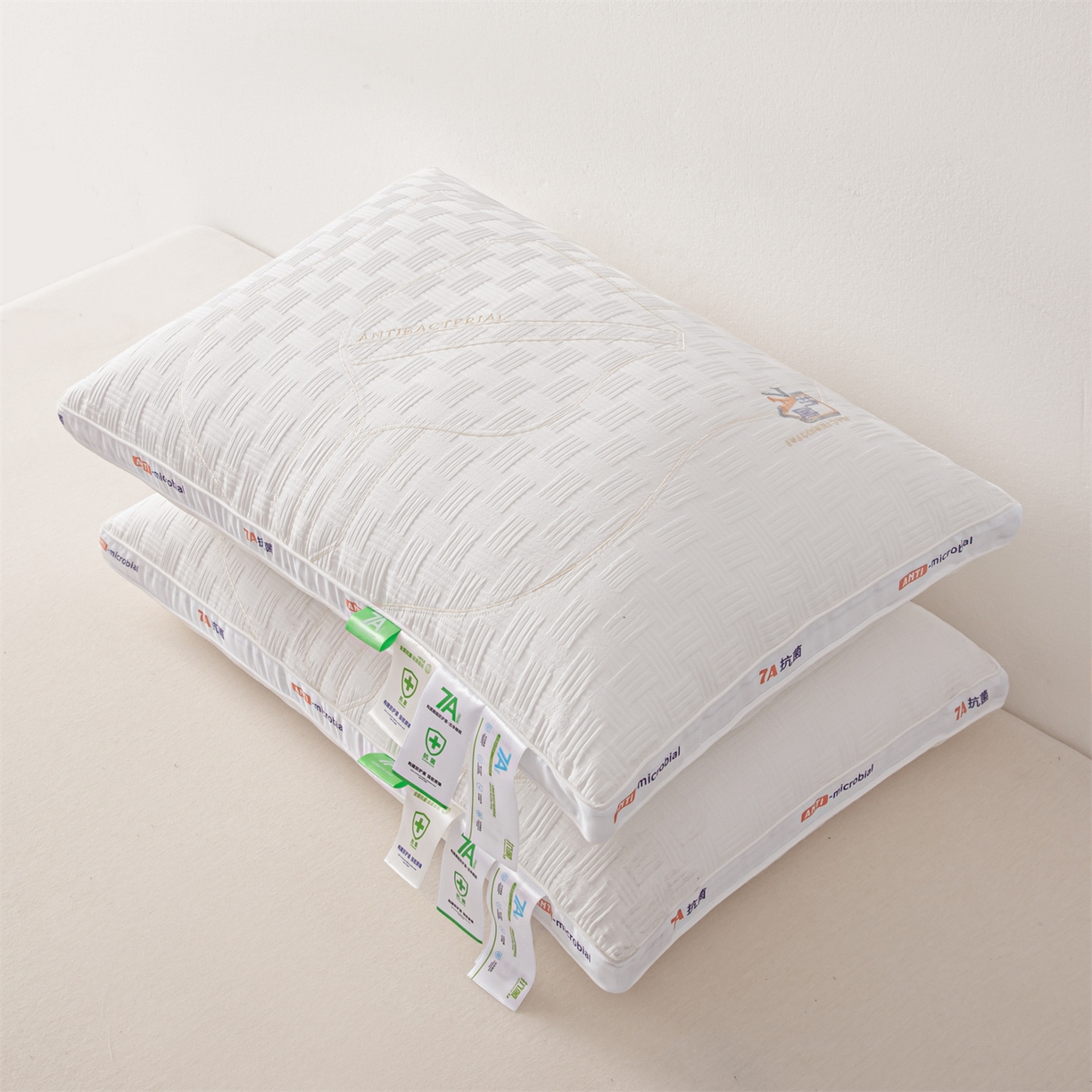 麦肯锡 2025新款7A抗菌酒店羽丝绒高枕 枕头枕芯 7A抗菌酒店羽丝绒高枕-白色 48x74cm/只