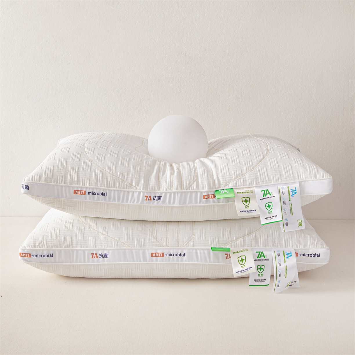 91家纺网 家纺一手货源 找家纺 麦肯锡 2025新款7A抗菌酒店羽丝绒高枕 枕头枕芯 7A抗菌酒店羽丝绒高枕-白色 48x74cm/只
