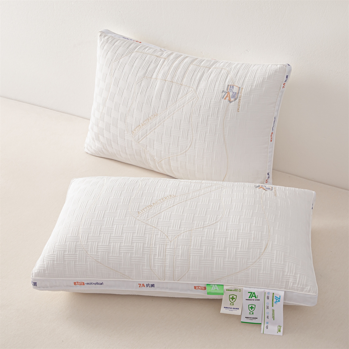 91家纺网 家纺一手货源 找家纺 麦肯锡 2025新款7A抗菌酒店羽丝绒高枕 枕头枕芯 7A抗菌酒店羽丝绒高枕-白色 48x74cm/只