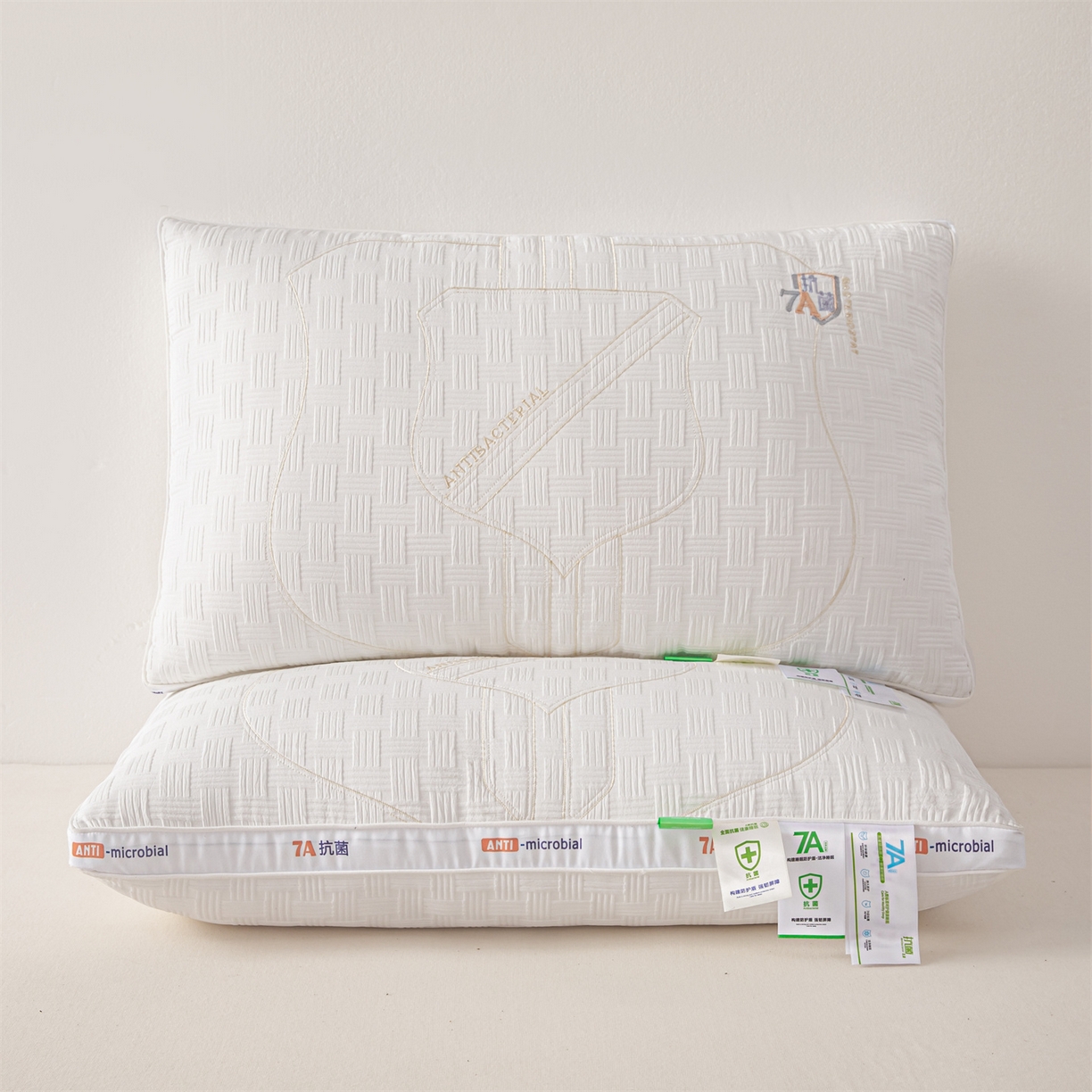 91家纺网 家纺一手货源 找家纺 麦肯锡 2025新款7A抗菌酒店羽丝绒高枕 枕头枕芯 7A抗菌酒店羽丝绒高枕-白色 48x74cm/只