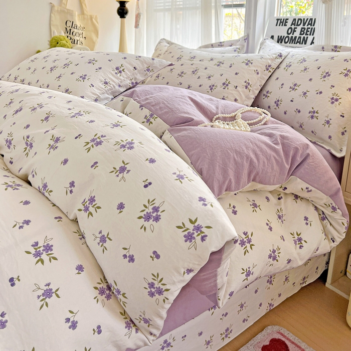 欢博莱  2025新款仿纯棉四件套学生宿舍三件套单被套 洛神花间-紫