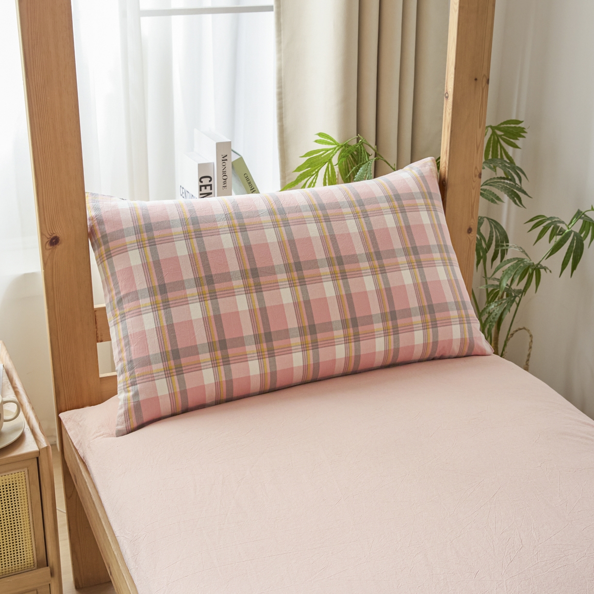 91家纺网 家纺一手货源 找家纺 爱屋及屋 2025新款水洗棉学生季大礼包学生宿舍六件套棉花被+棉花垫子+枕头+三件套一站式全套 简析粉