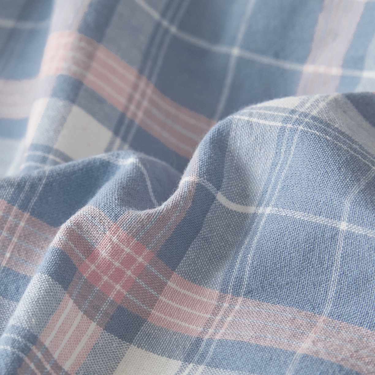 91家纺网 家纺一手货源 找家纺 爱屋及屋 2025新款水洗棉学生季大礼包学生宿舍六件套棉花被+棉花垫子+枕头+三件套一站式全套 格韵蓝