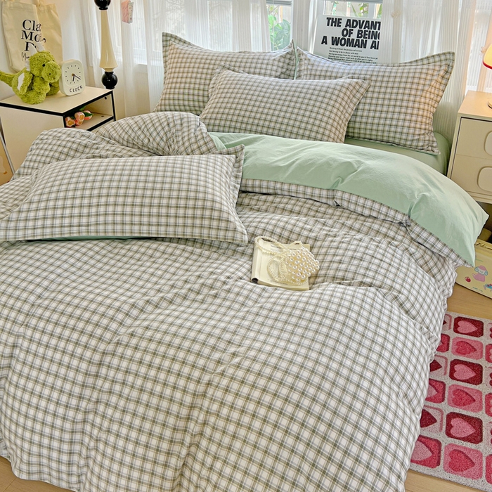 91家纺网 家纺一手货源 找家纺 欢博莱  2025新款仿纯棉四件套学生宿舍三件套单被套 麦斯-绿