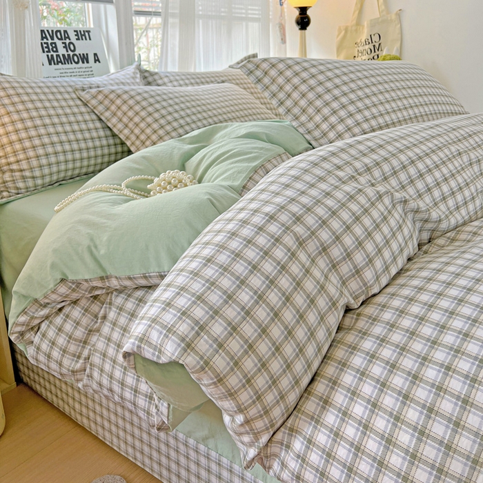 91家纺网 家纺一手货源 找家纺 欢博莱  2025新款仿纯棉四件套学生宿舍三件套单被套 麦斯-绿