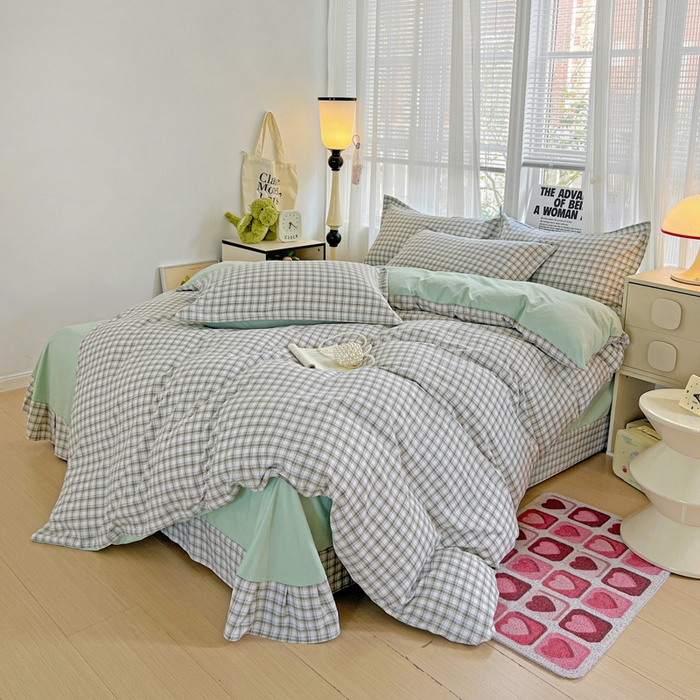 91家纺网 家纺一手货源 找家纺 欢博莱  2025新款仿纯棉四件套学生宿舍三件套单被套 麦斯-绿