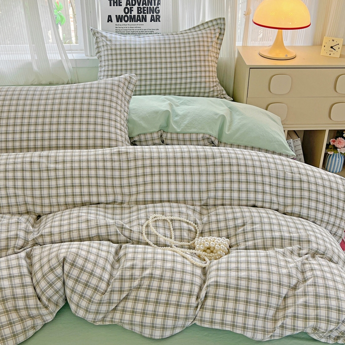 91家纺网 家纺一手货源 找家纺 欢博莱  2025新款仿纯棉四件套学生宿舍三件套单被套 麦斯-绿