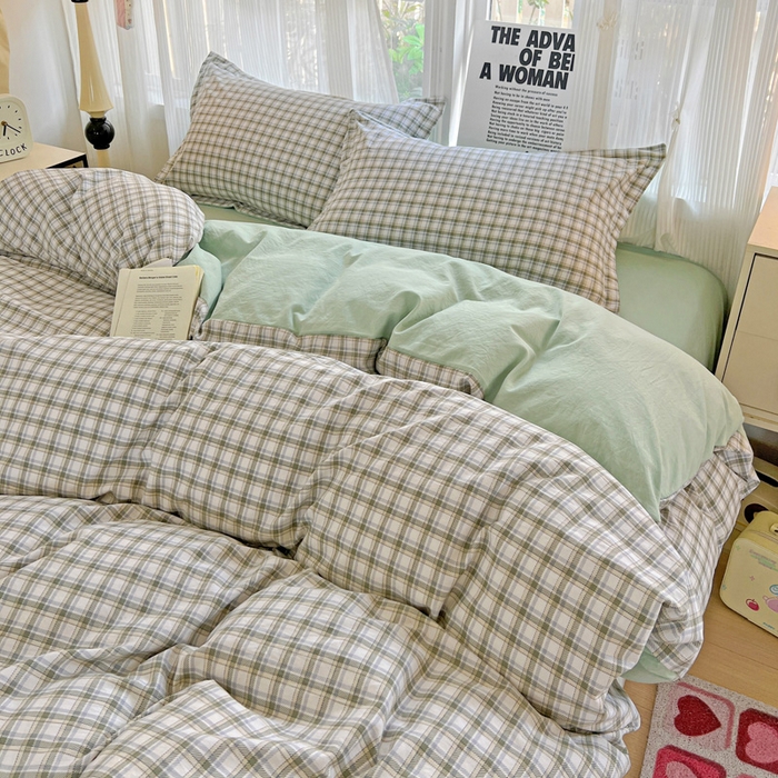 91家纺网 家纺一手货源 找家纺 欢博莱  2025新款仿纯棉四件套学生宿舍三件套单被套 麦斯-绿