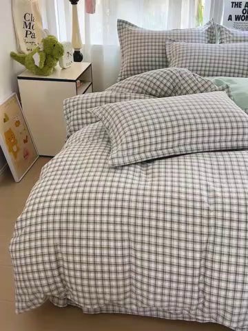 91家纺网 家纺一手货源 找家纺 欢博莱  2025新款仿纯棉四件套学生宿舍三件套单被套 麦斯-绿