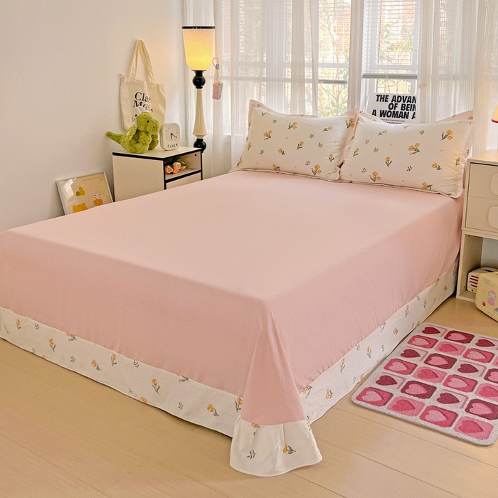 91家纺网 家纺一手货源 找家纺 欢博莱  2025新款仿纯棉四件套学生宿舍三件套单被套 明媚-桔