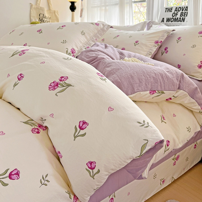 欢博莱  2025新款仿纯棉四件套学生宿舍三件套单被套 明媚-紫