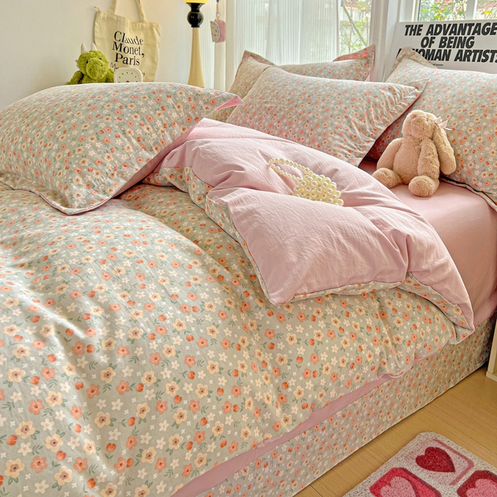 91家纺网 家纺一手货源 找家纺 欢博莱  2025新款仿纯棉四件套学生宿舍三件套单被套 太妃糖-绿