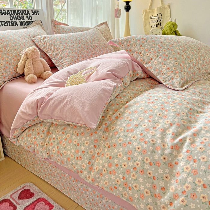 91家纺网 家纺一手货源 找家纺 欢博莱  2025新款仿纯棉四件套学生宿舍三件套单被套 太妃糖-绿