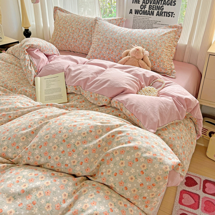 91家纺网 家纺一手货源 找家纺 欢博莱  2025新款仿纯棉四件套学生宿舍三件套单被套 太妃糖-绿