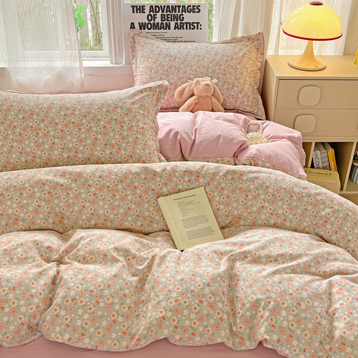 91家纺网 家纺一手货源 找家纺 欢博莱  2025新款仿纯棉四件套学生宿舍三件套单被套 太妃糖-绿