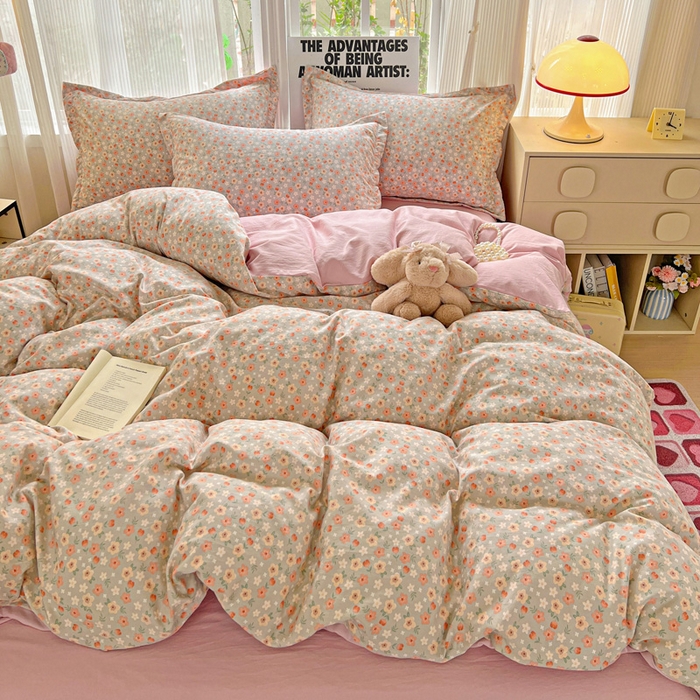 91家纺网 家纺一手货源 找家纺 欢博莱  2025新款仿纯棉四件套学生宿舍三件套单被套 太妃糖-绿