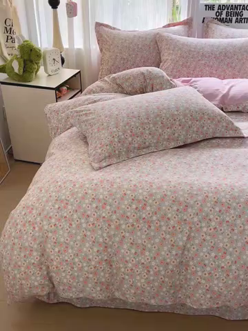 91家纺网 家纺一手货源 找家纺 欢博莱  2025新款仿纯棉四件套学生宿舍三件套单被套 太妃糖-绿