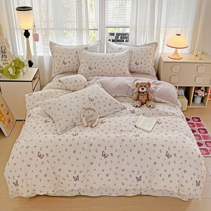 91家纺网 家纺一手货源 找家纺 欢博莱  2025新款仿纯棉四件套学生宿舍三件套单被套 香妃