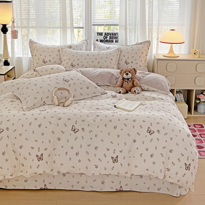 91家纺网 家纺一手货源 找家纺 欢博莱  2025新款仿纯棉四件套学生宿舍三件套单被套 香妃