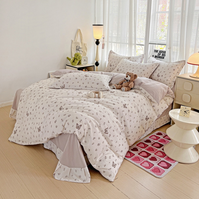 91家纺网 家纺一手货源 找家纺 欢博莱  2025新款仿纯棉四件套学生宿舍三件套单被套 香妃