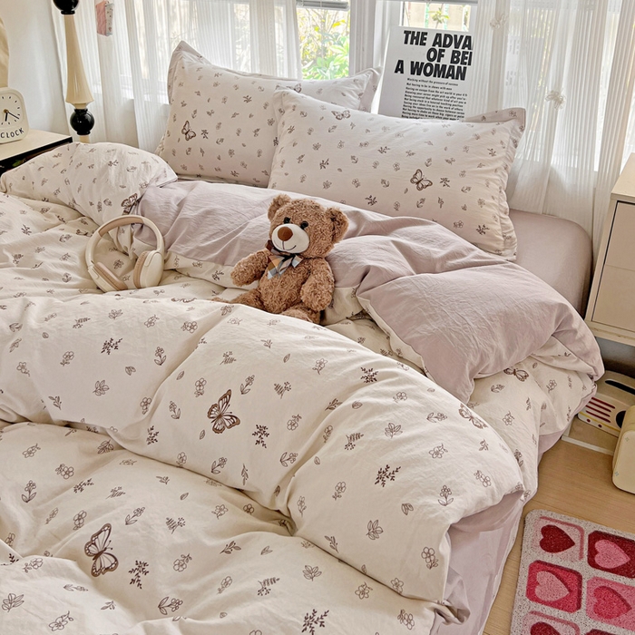 91家纺网 家纺一手货源 找家纺 欢博莱  2025新款仿纯棉四件套学生宿舍三件套单被套 香妃