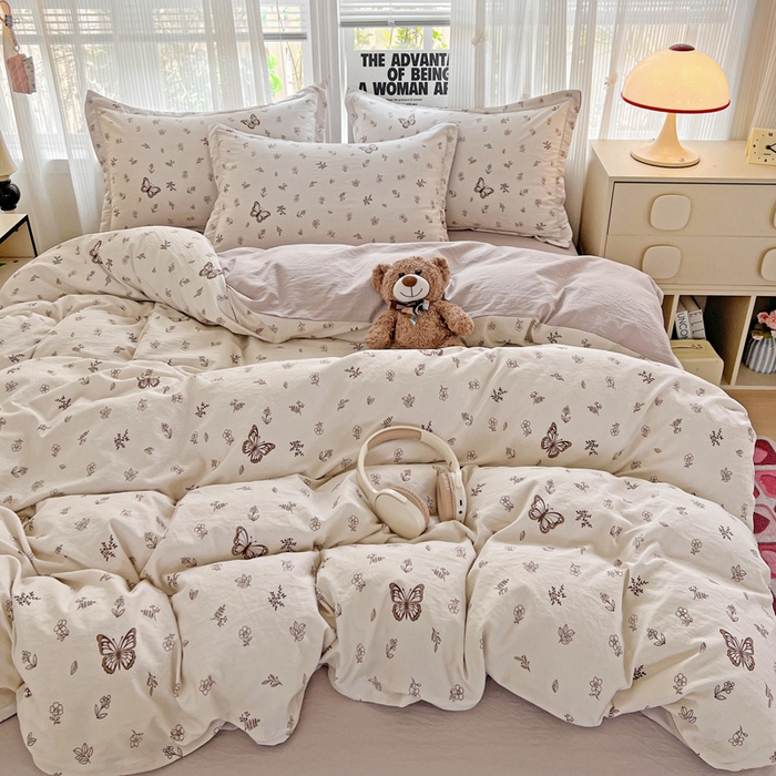 91家纺网 家纺一手货源 找家纺 欢博莱  2025新款仿纯棉四件套学生宿舍三件套单被套 香妃