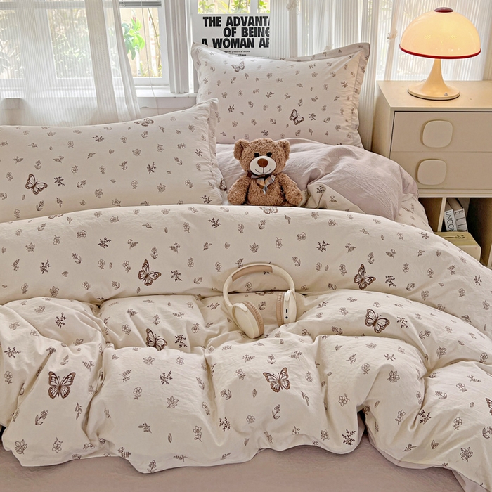 91家纺网 家纺一手货源 找家纺 欢博莱  2025新款仿纯棉四件套学生宿舍三件套单被套 香妃