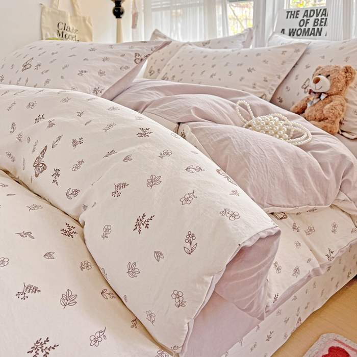 91家纺网 家纺一手货源 找家纺 欢博莱  2025新款仿纯棉四件套学生宿舍三件套单被套 香妃