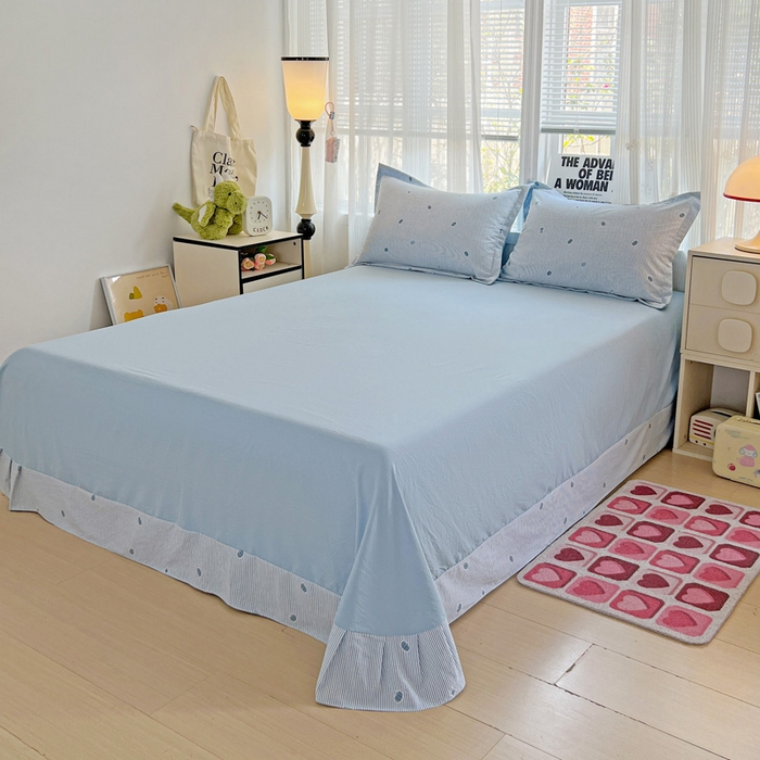 91家纺网 家纺一手货源 找家纺 欢博莱  2025新款仿纯棉四件套学生宿舍三件套单被套 小南瓜-蓝