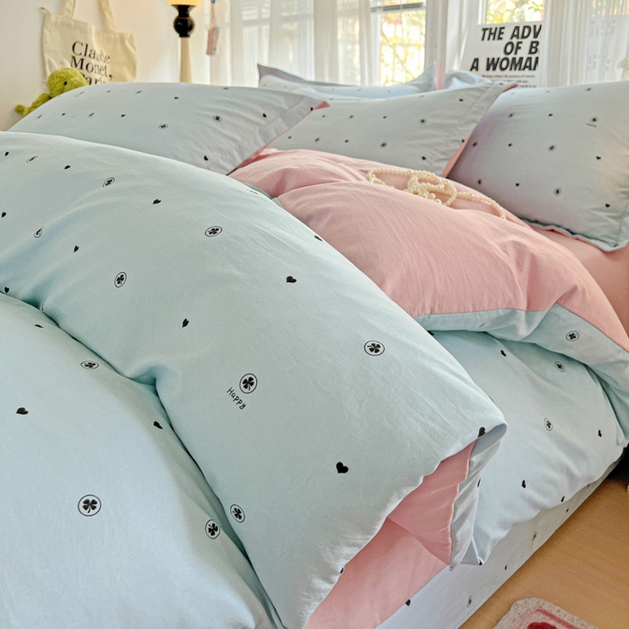 欢博莱  2025新款仿纯棉四件套学生宿舍三件套单被套 心悠-蓝