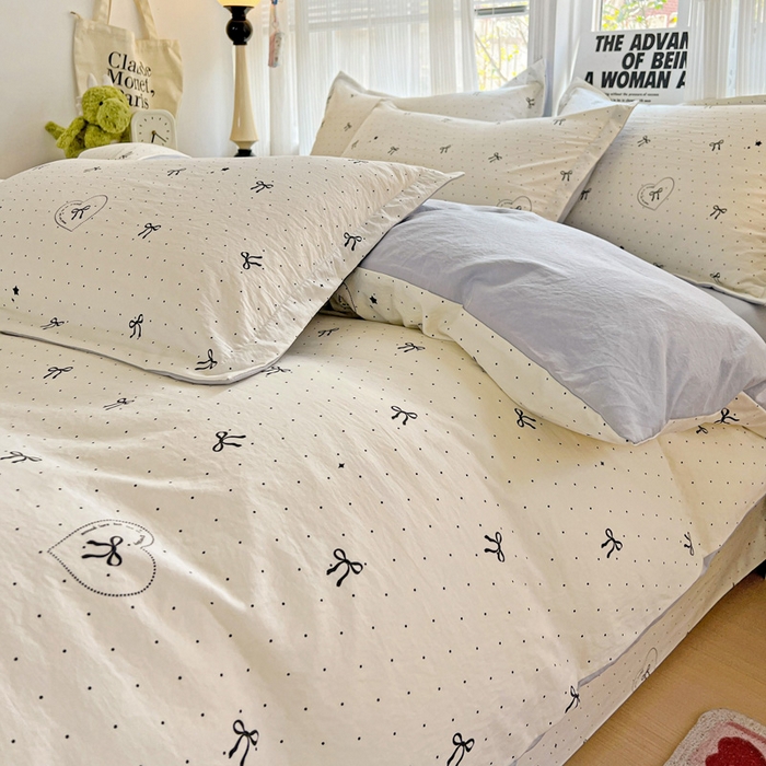 91家纺网 家纺一手货源 找家纺 欢博莱  2025新款仿纯棉四件套学生宿舍三件套单被套 依恋-米